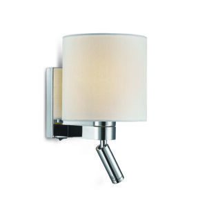 MELIA WALL LAMP- CHROME+FABRIC SHADE
